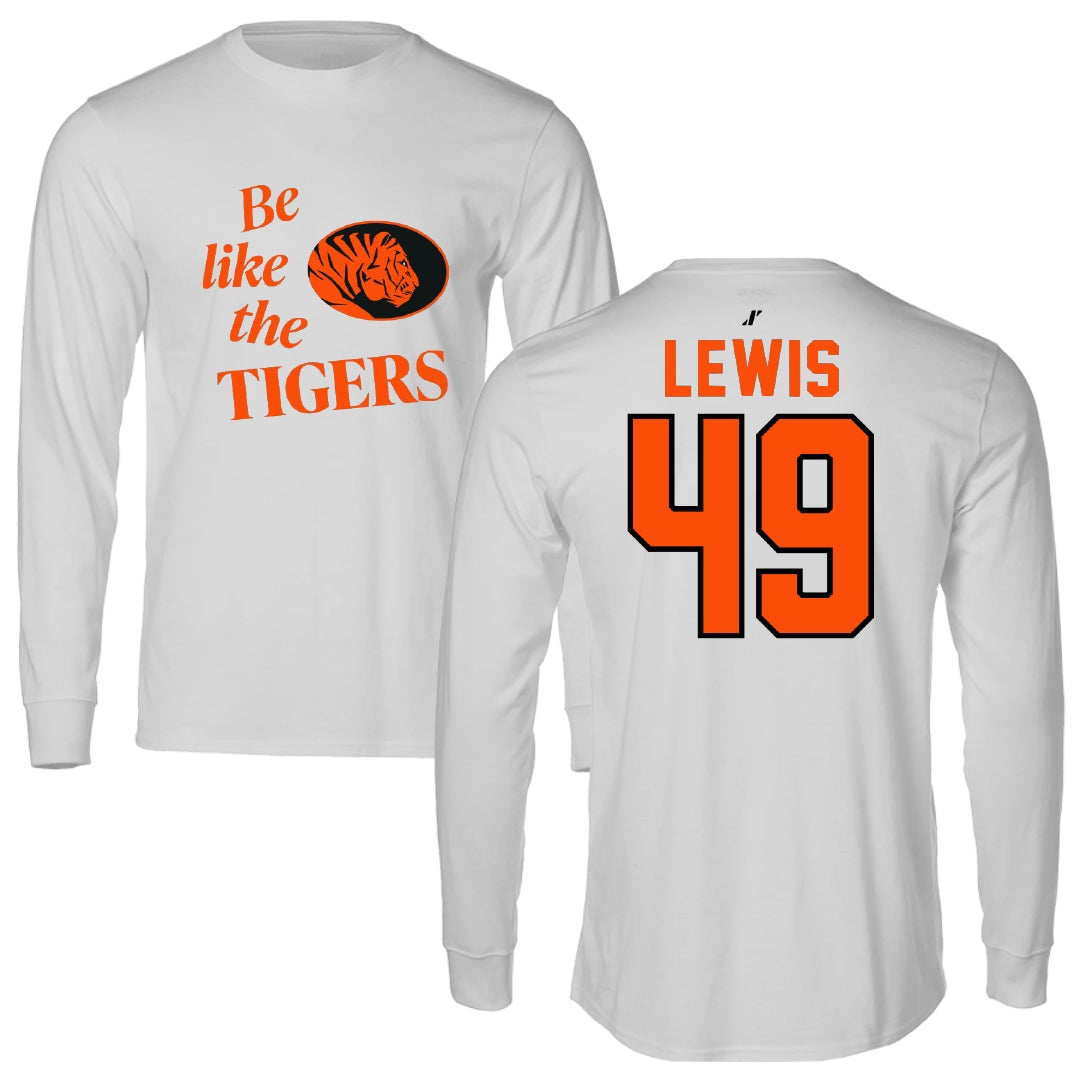 East Central University Football Light Gray Be Like Us Performance Long Sleeve - #49 Amajah Lewis