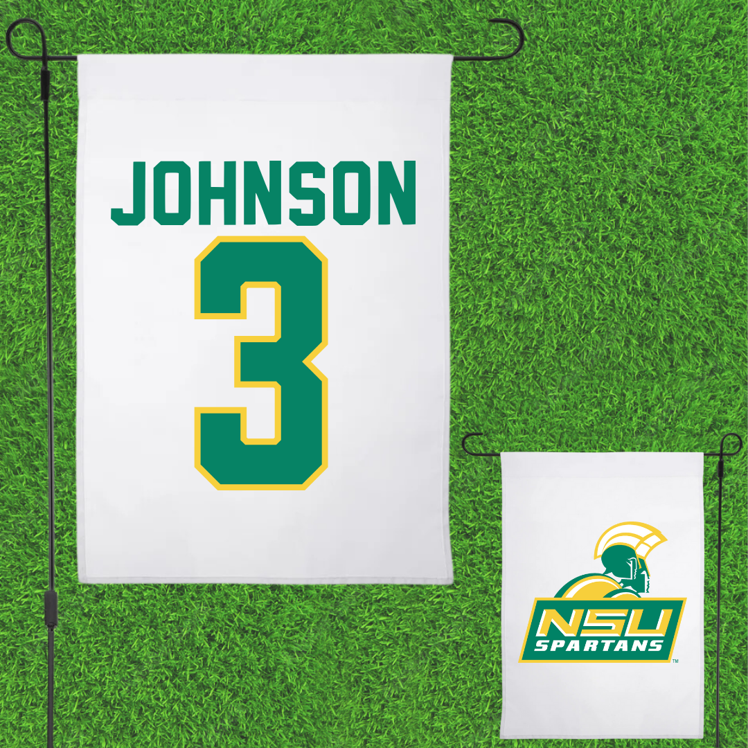 Norfolk State University Basketball White Garden Flag - #3 Diamond Johnson
