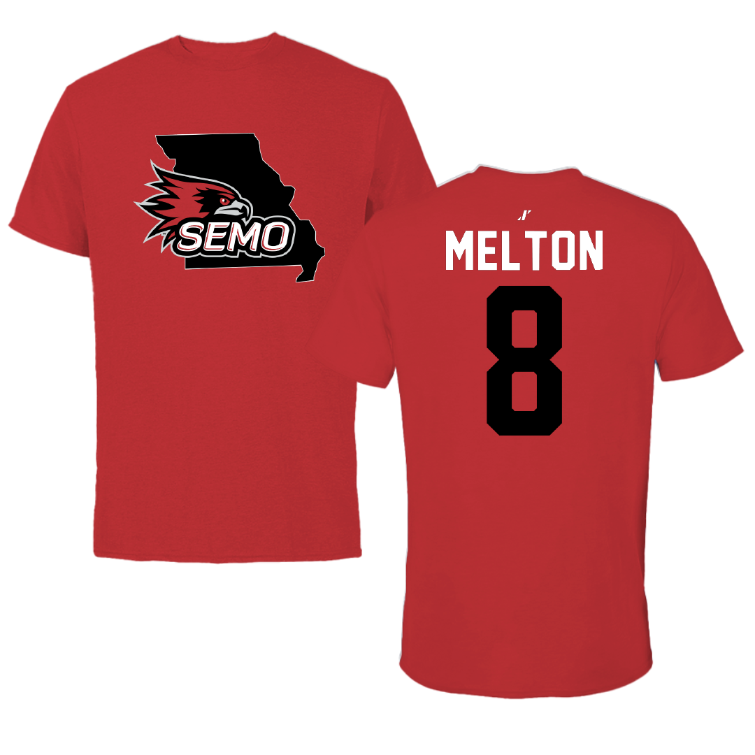 Southeast Missouri State University Softball Red State Tee - #8 Sydney Melton