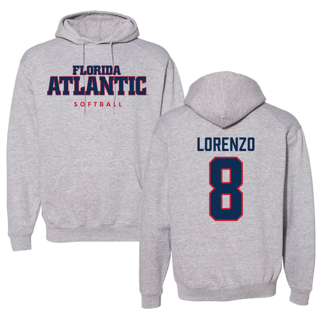 Florida Atlantic University Softball Gray Hoodie - #8 Brooklyn Lorenzo