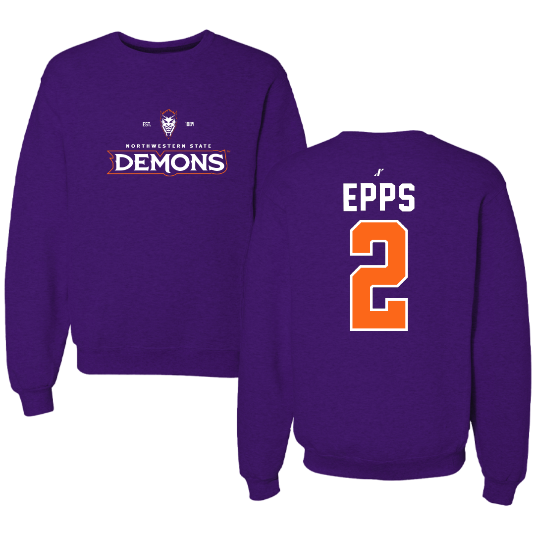 Northwestern State University Basketball Purple General Crewneck - #2 Jamison Epps