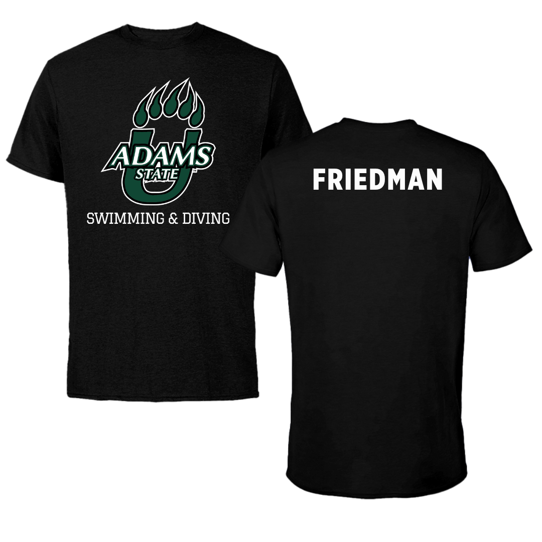Adams State University Swimming & Diving Black State Tee - Anjali Friedman