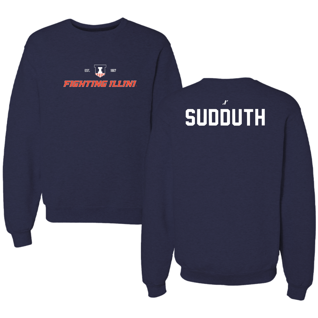 University of Illinois TF and XC Navy General Crewneck - Tyler Sudduth