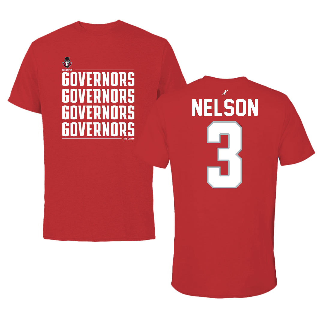 Austin Peay State University Basketball Red General Performance Tee - #3 Anala Nelson