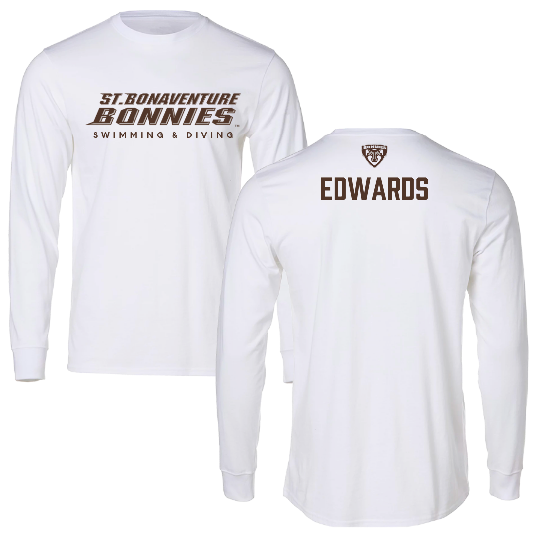 St. Bonaventure University Swimming & Diving White Long Sleeve - Jonathan Edwards