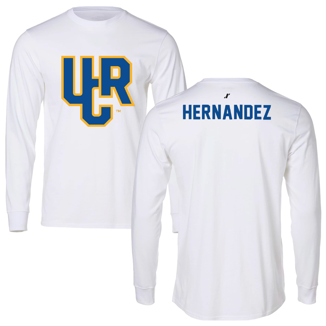 University of California-Riverside TF and XC White Performance Long Sleeve - Lauren Hernandez