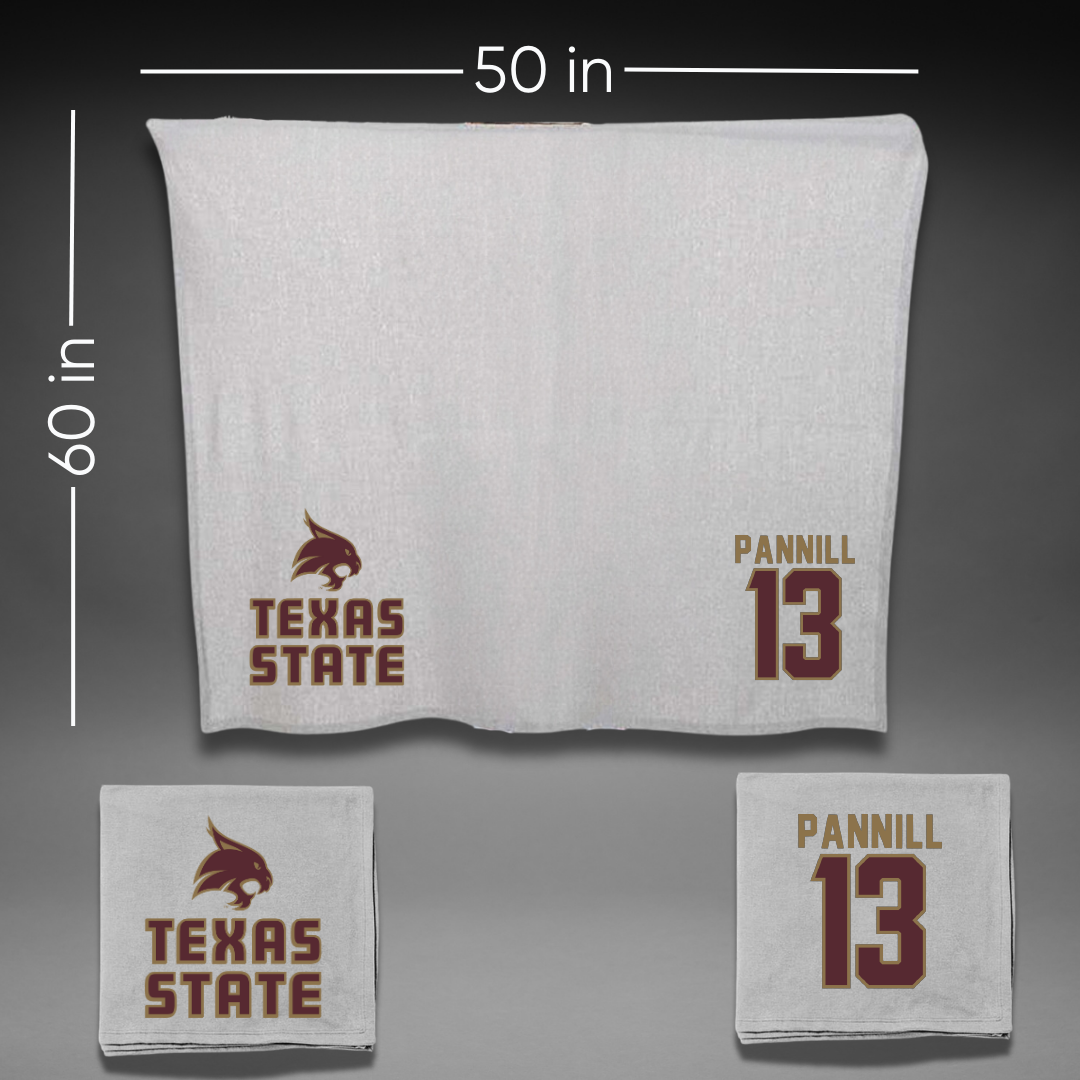 Texas State University Softball Gray Blanket - #13 Braylin Pannill