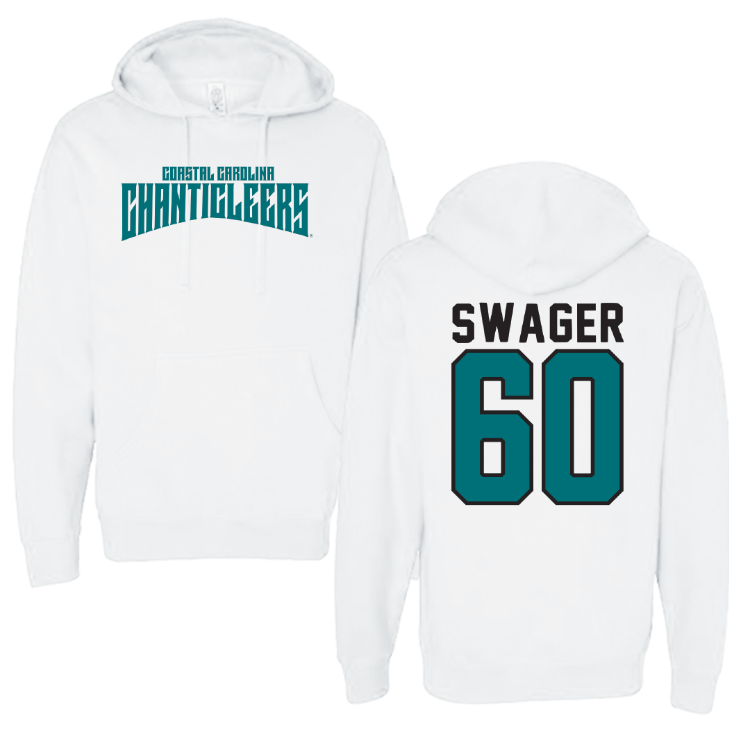 Coastal Carolina University Football White Classic Hoodie - #60 Mike Swager