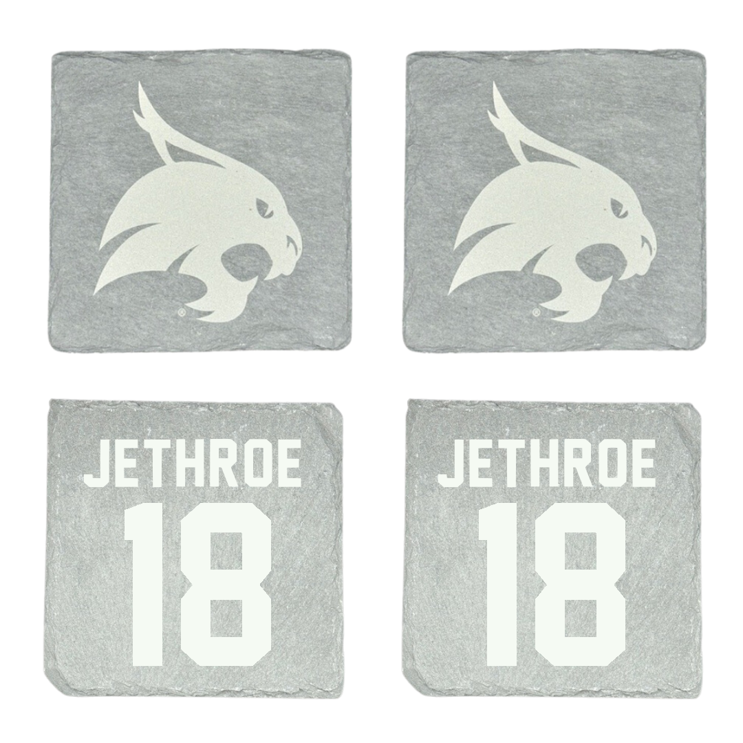 Texas State University Volleyball Stone Coaster (4 Pack)  - #18 Zenai Jethroe