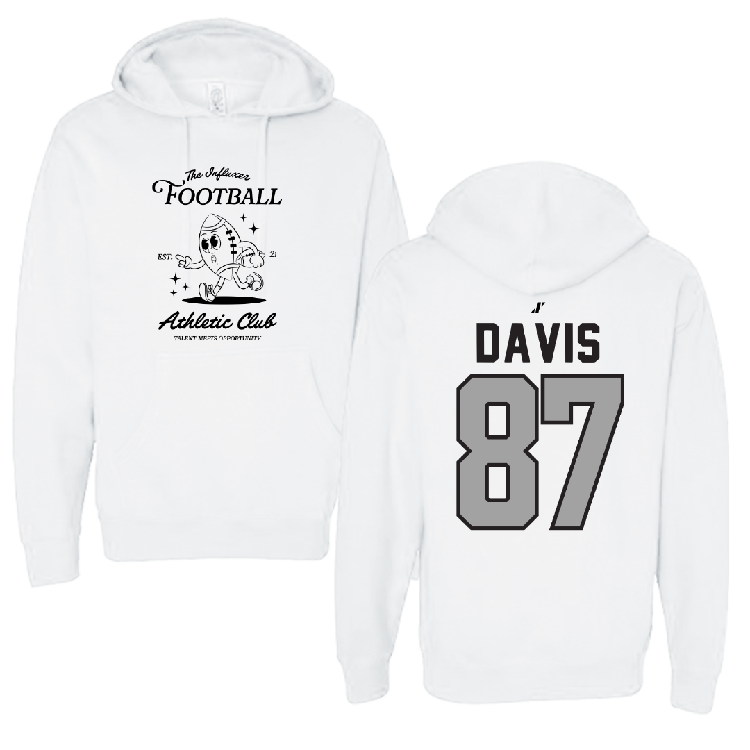 Football White Influxer Athletic Club Hoodie - #87 Cayden Davis