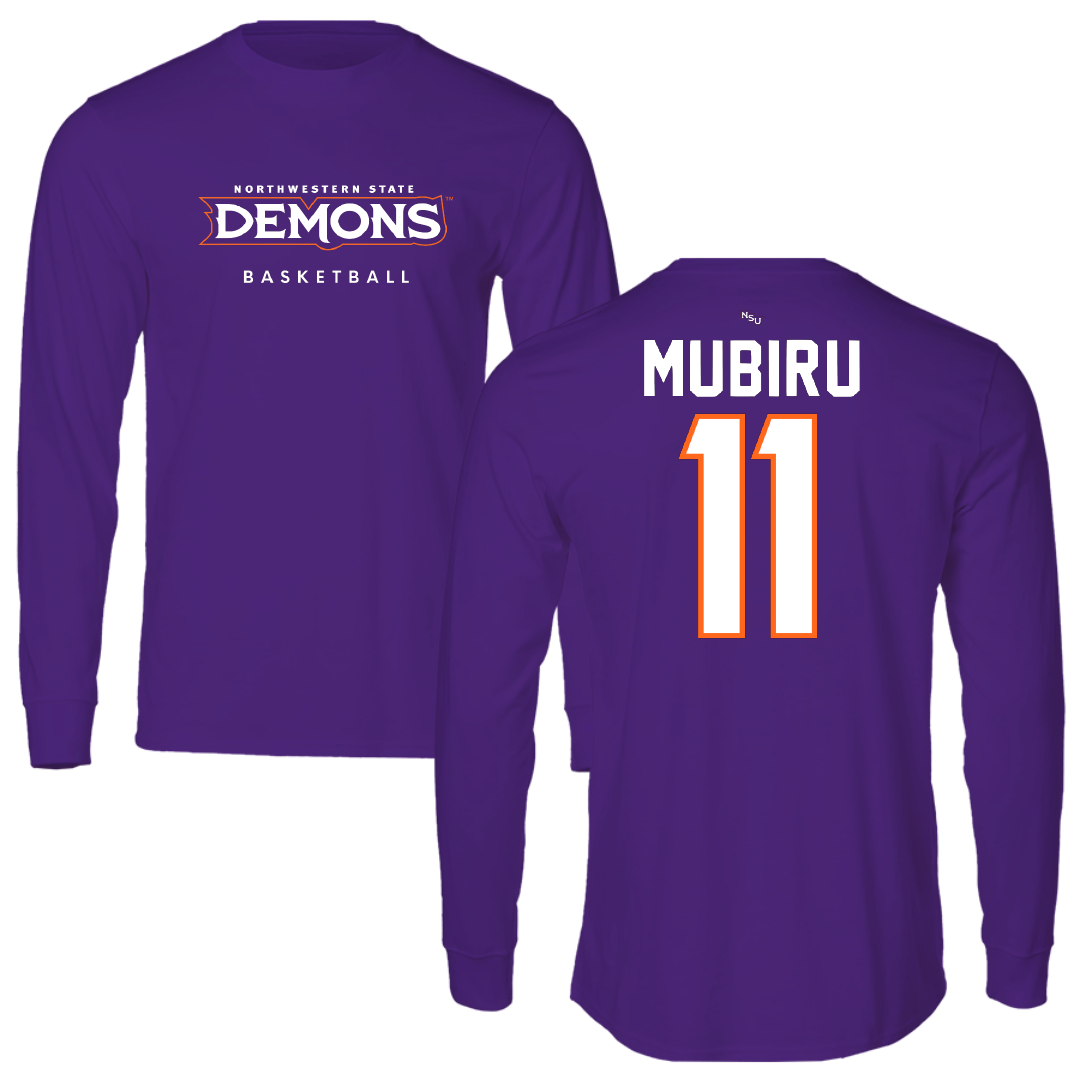 Northwestern State University Basketball Purple Demons Long Sleeve - #11 Chris Mubiru