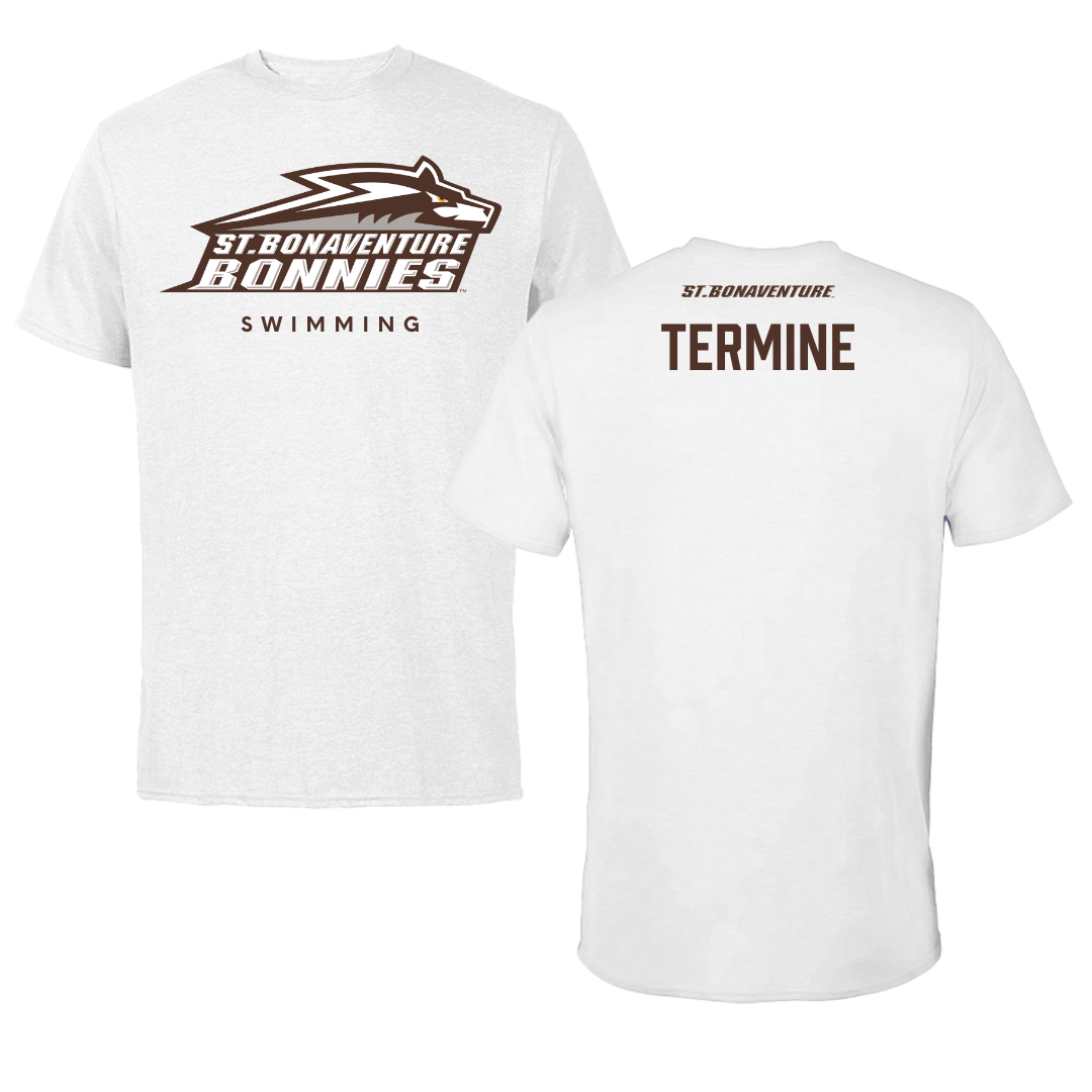 St. Bonaventure University Swimming & Diving White Tee - Luigi Termine