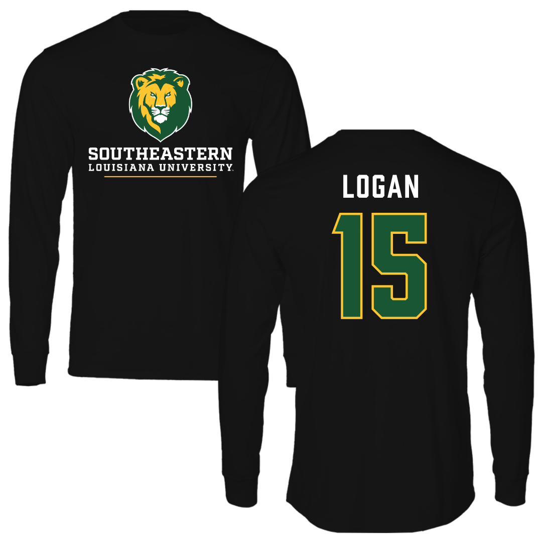 Southeastern Louisiana University Football Black Performance Long Sleeve - #15 Jacob Logan
