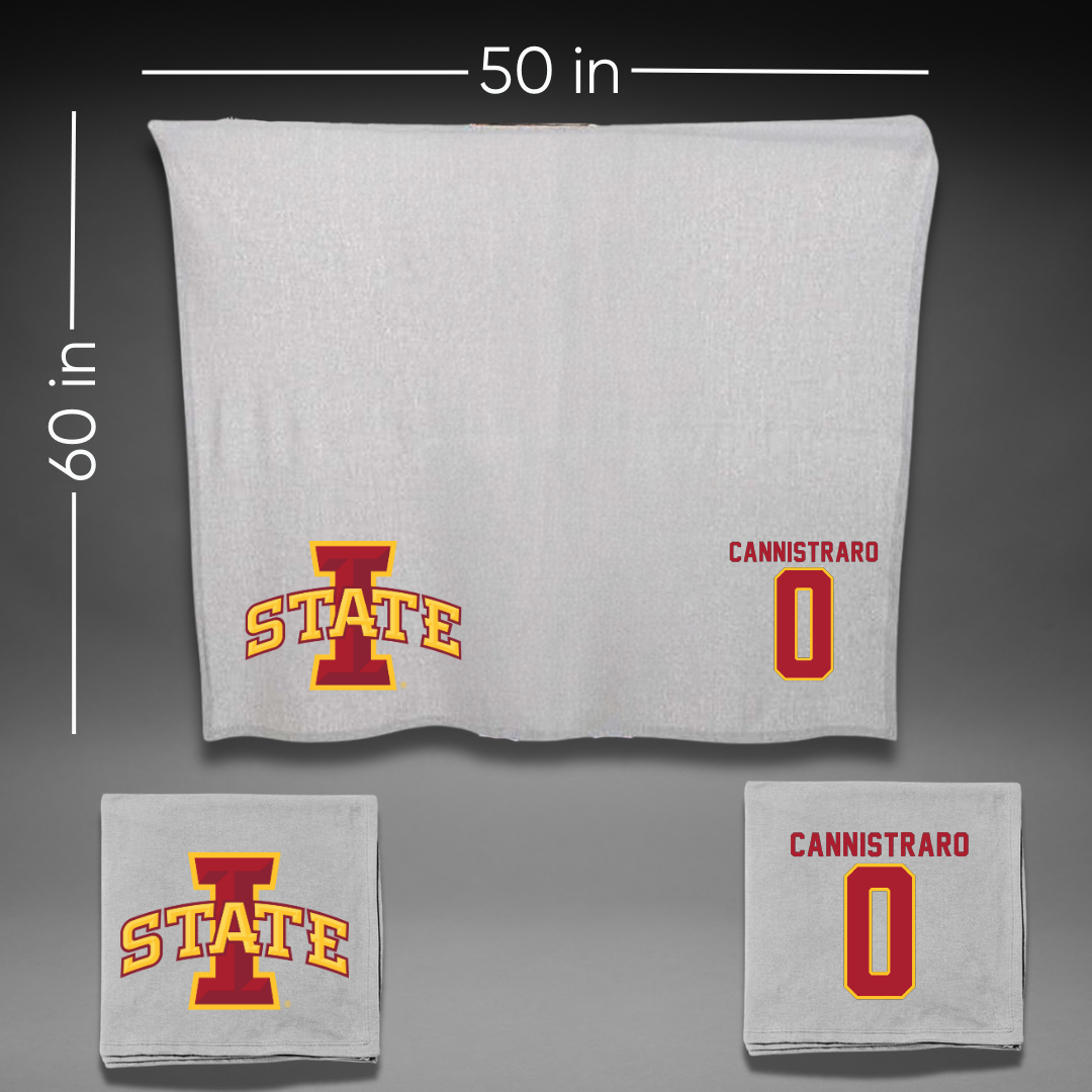 Iowa State University Soccer Gray Blanket - #0 Kasey Cannistraro
