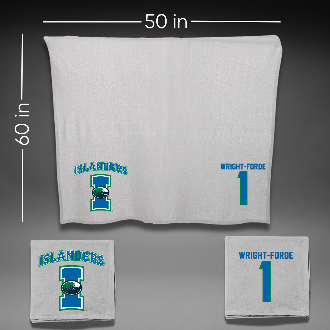 Texas A&M University-Corpus Christi Basketball Gray Blanket - #1 Dian Wright-Forde