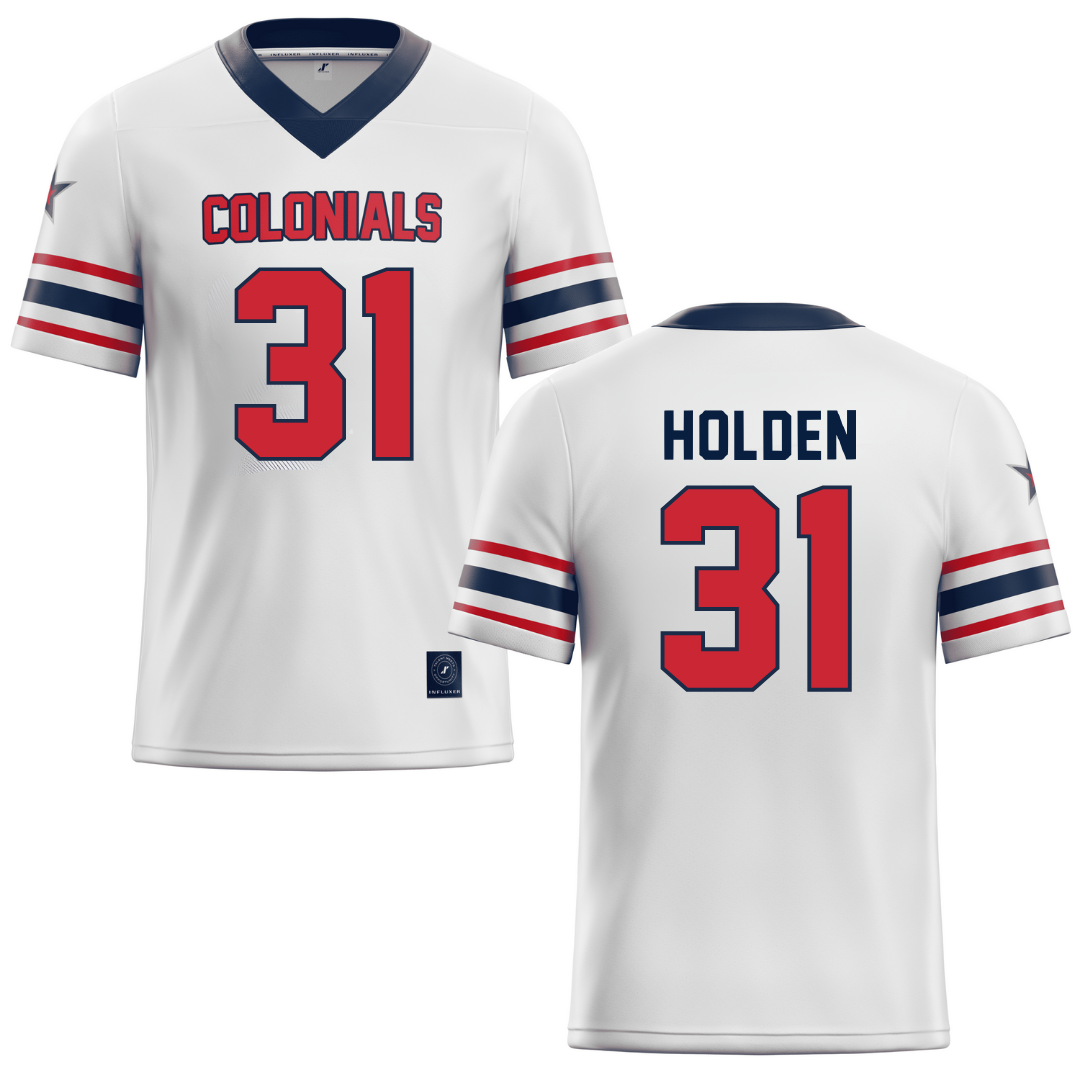 Robert Morris University White Lacrosse Jersey - #31 Elliot Holden