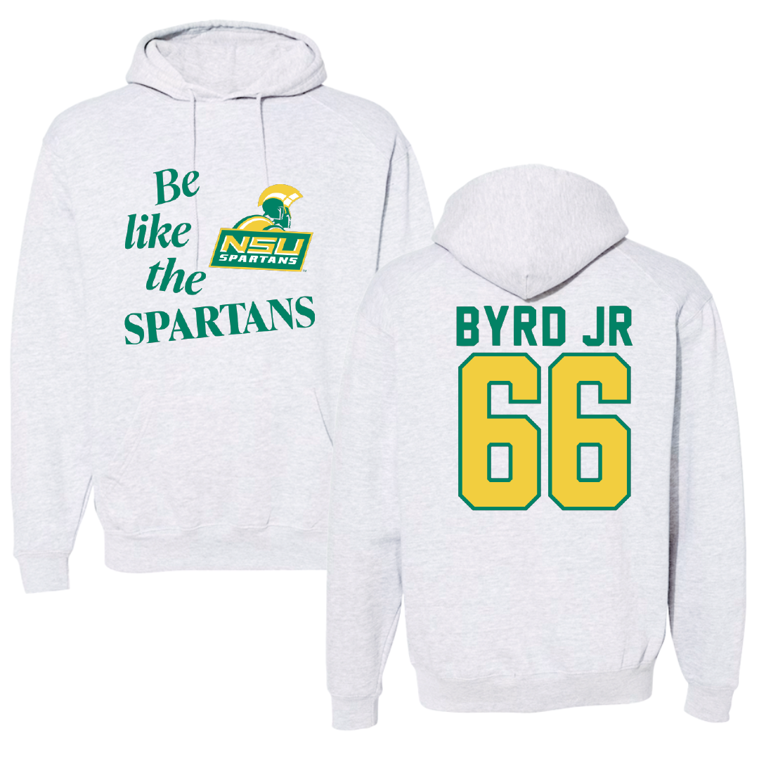 Norfolk State University Football Light Gray Be Like Us Hoodie - #66 Vincent Byrd Jr