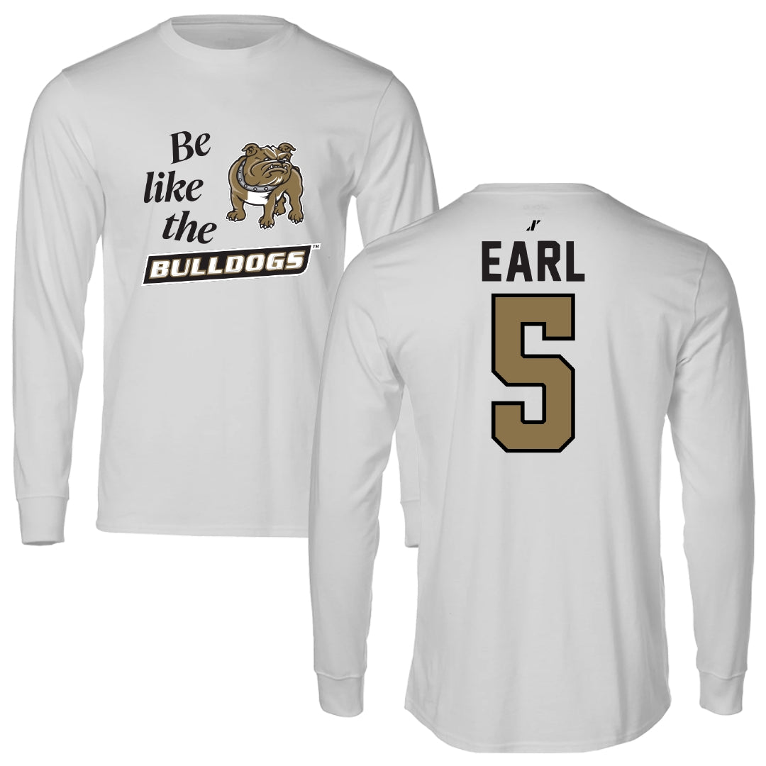 Bryant University Football Light Gray Be Like Us Performance Long Sleeve - #5 Joshua Earl
