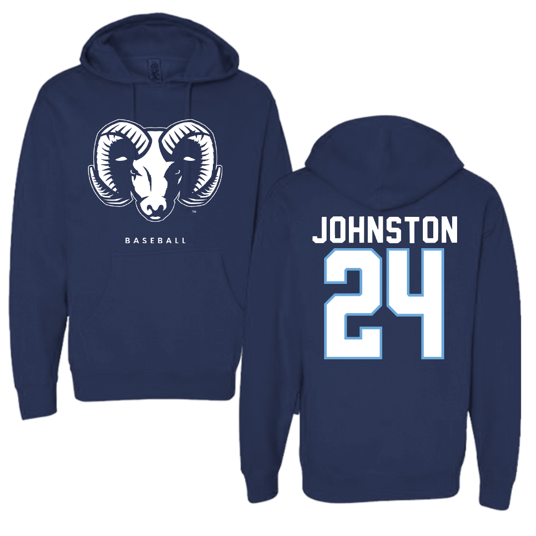 University of Rhode Island Baseball Navy Hoodie - #24 Connor Johnston