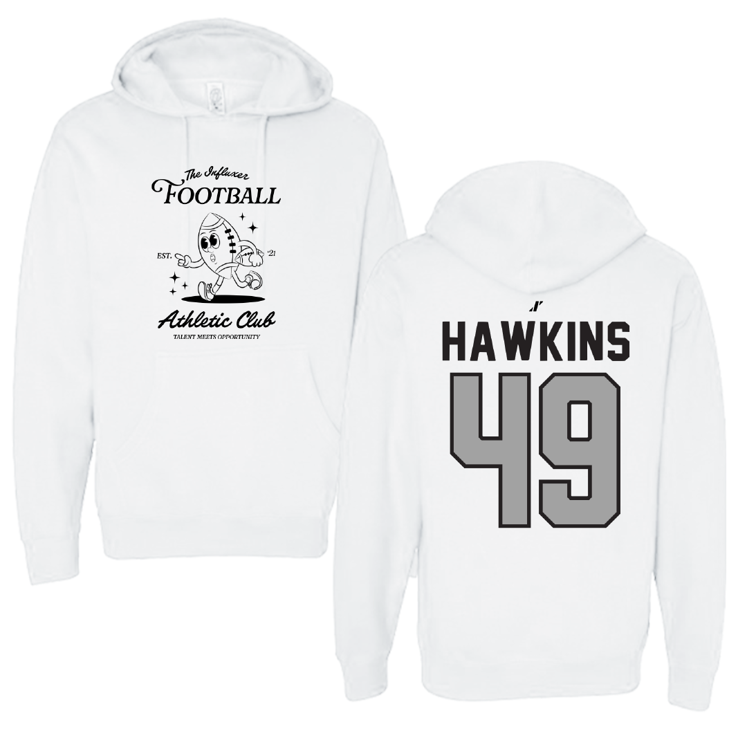 Football White Influxer Athletic Club Hoodie - #49 Christian Hawkins