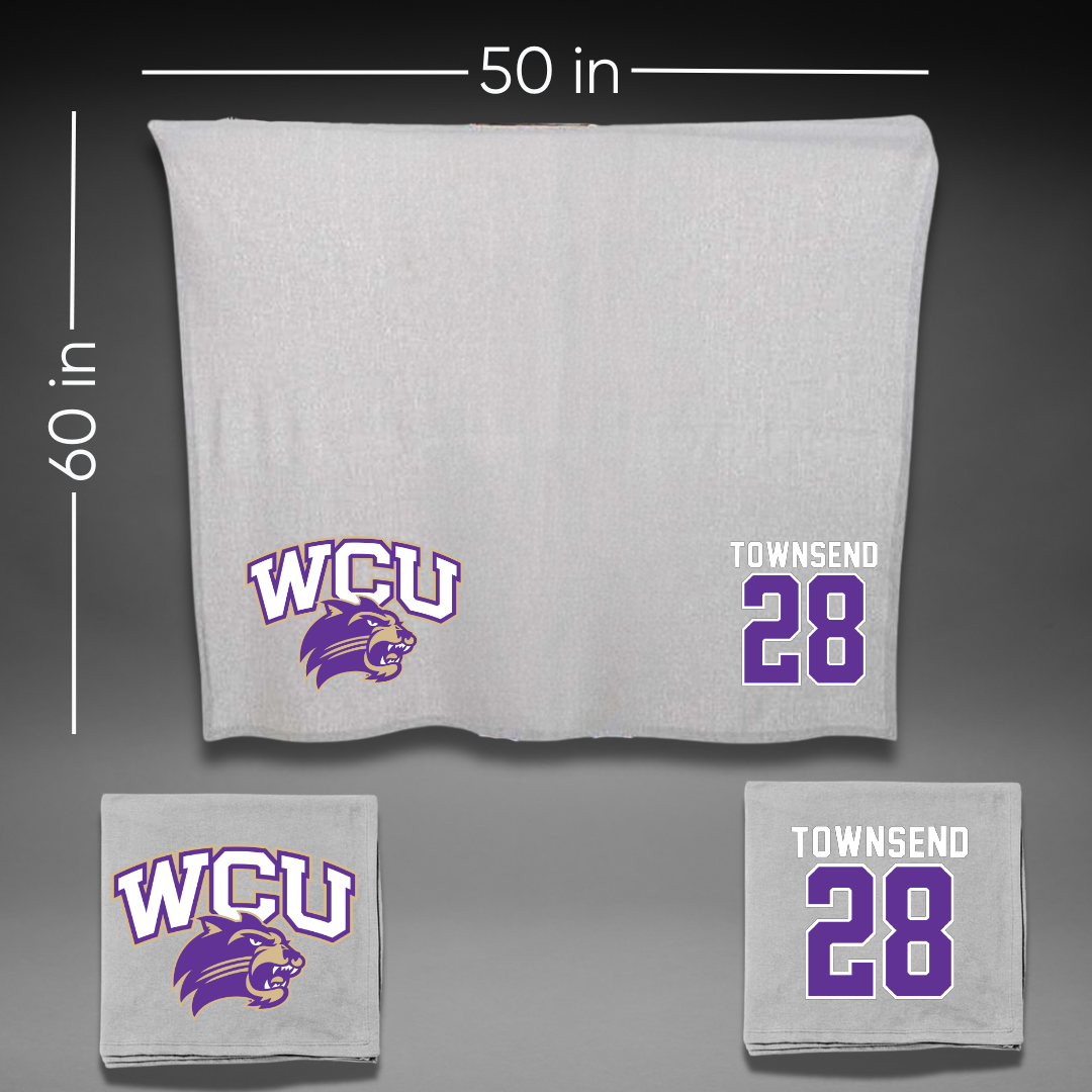 Western Carolina University Football Gray Blanket - #28 Markel Townsend