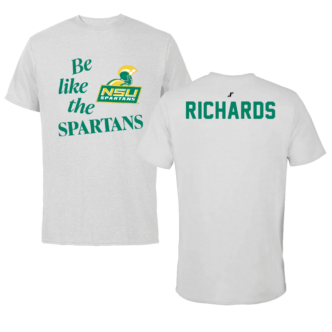 Norfolk State University TF and XC Light Gray Be Like Us Performance Tee - Indya Richards