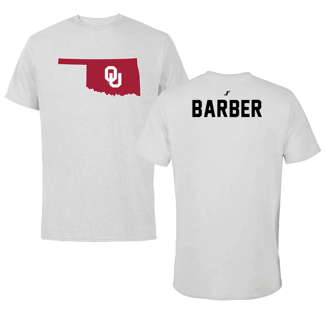 University of Oklahoma Golf Light Gray State Performance Tee - Savannah Barber
