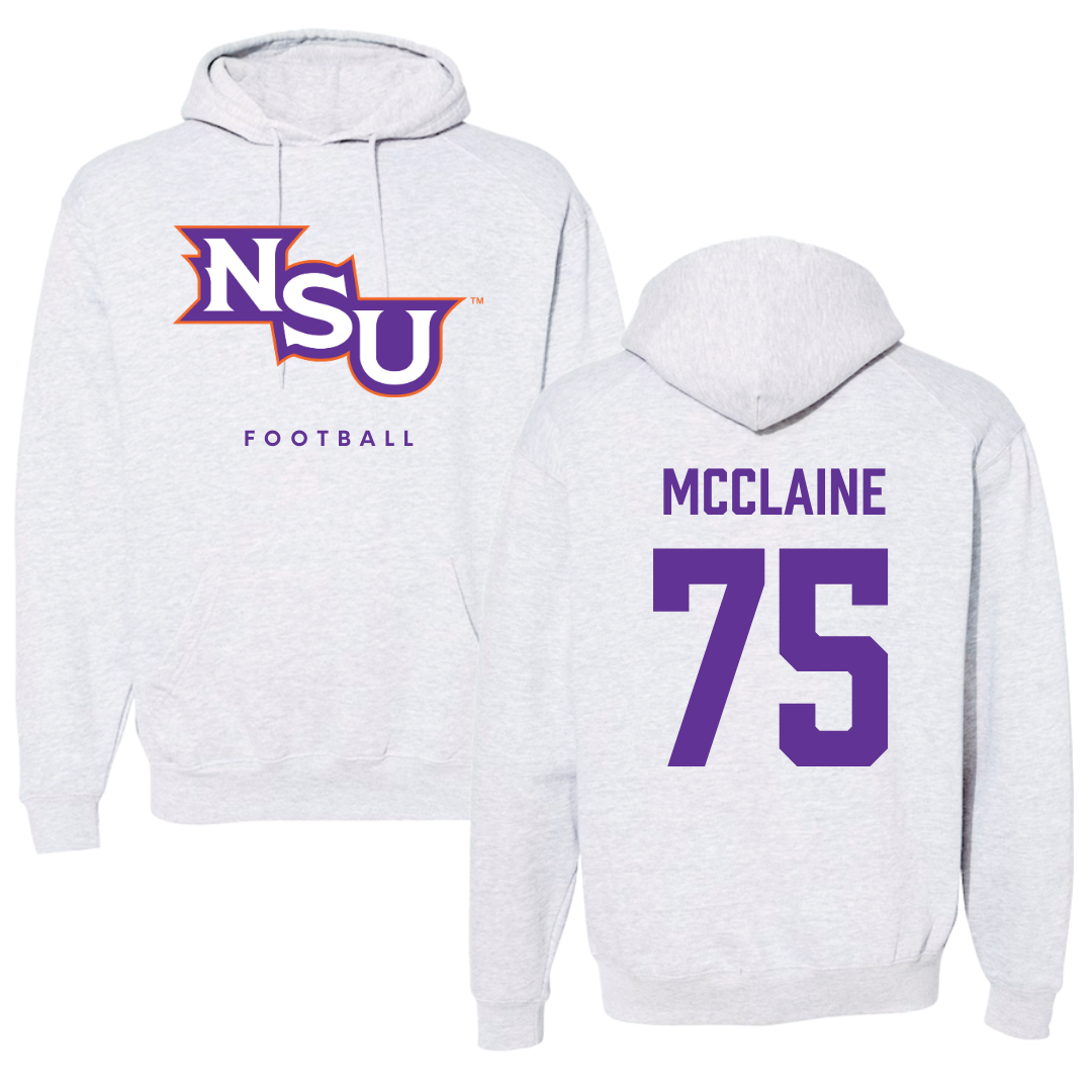Northwestern State University Football Gray Hoodie - #75 Jordan McClaine