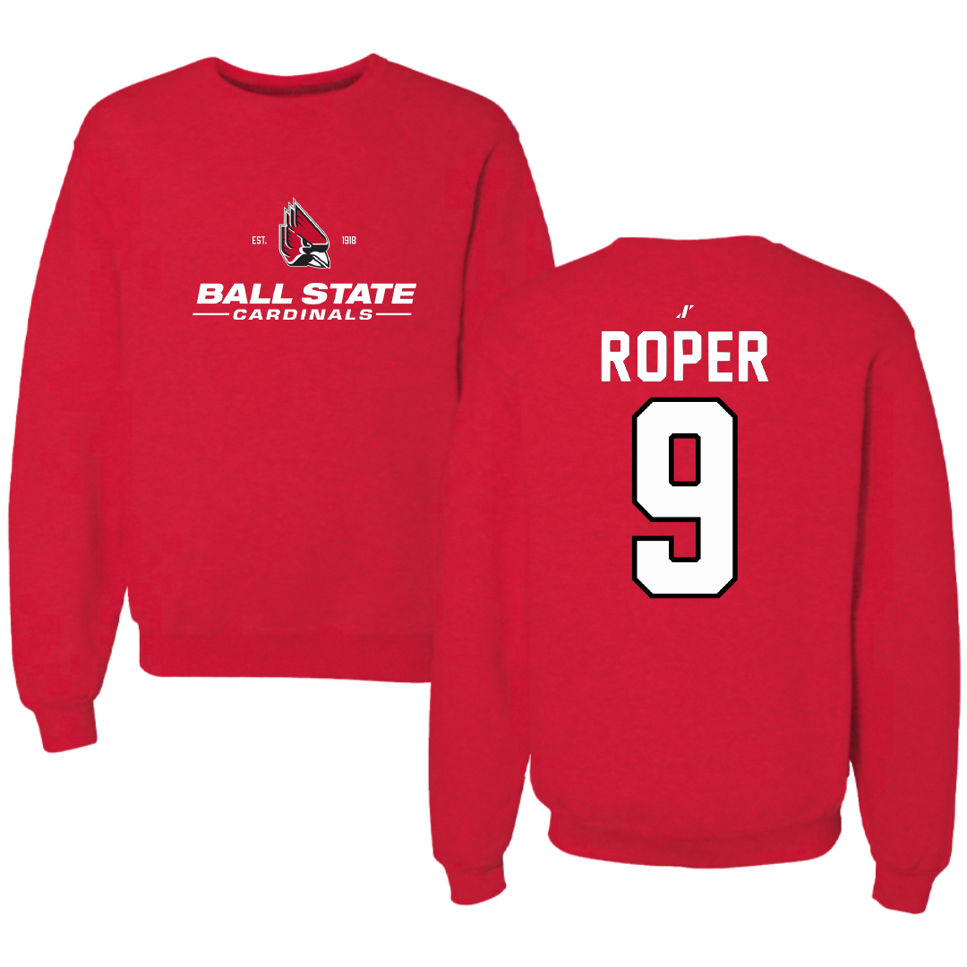 Ball State University Soccer Red General Crewneck - #9 Emily Roper