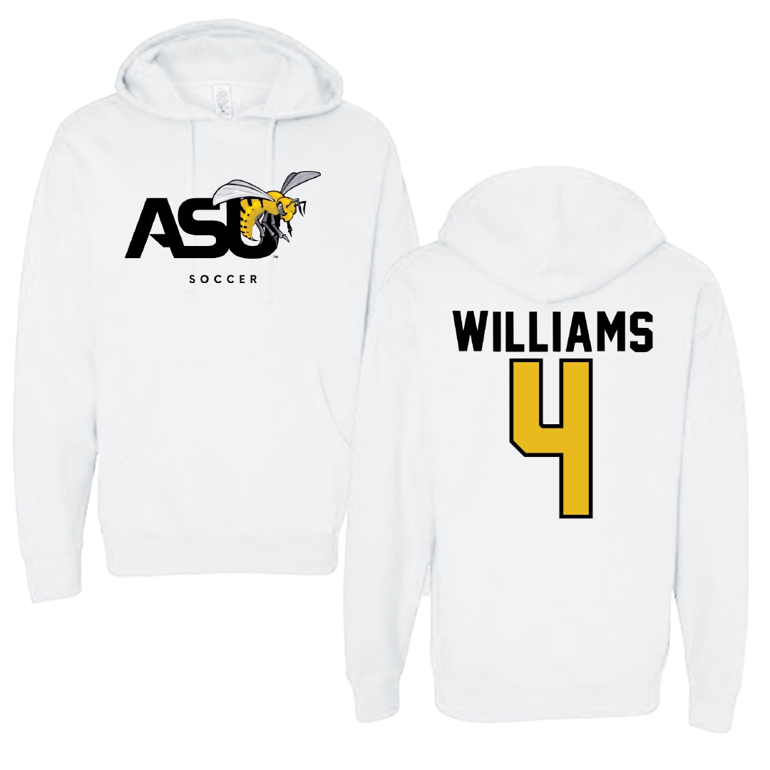 Alabama State University Soccer White ASU Hoodie - #4 Tatyana Williams