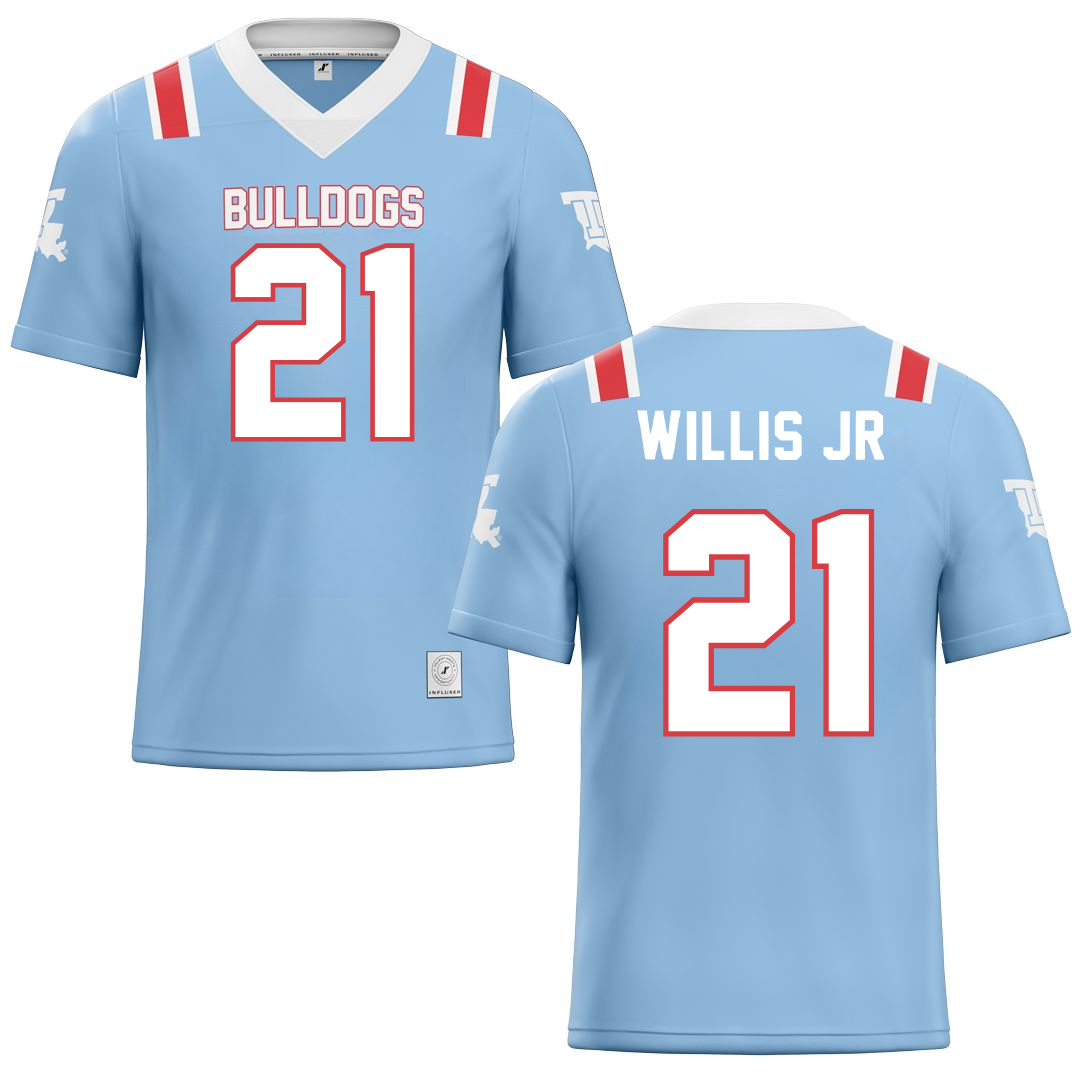 Louisiana Tech University Blue Ice Football Jersey - #21 Keith Willis Jr