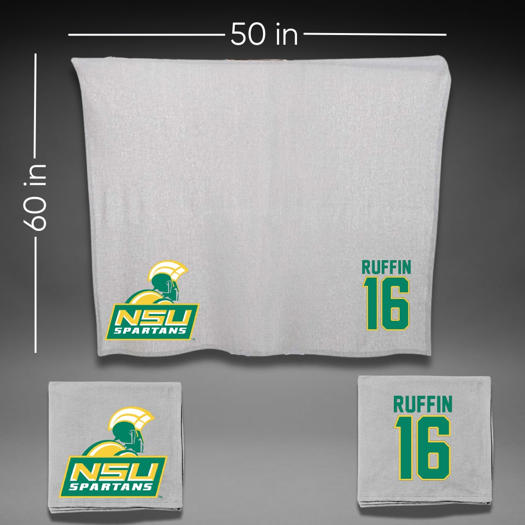 Norfolk State University Football Gray Blanket - #16 Christian Ruffin