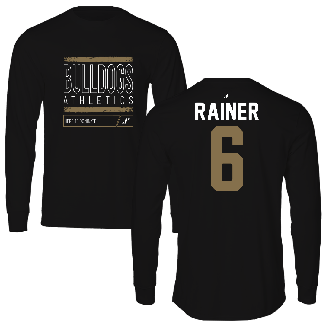 Bryant University Softball Black Dominate Performance Long Sleeve - #6 Amira Rainer