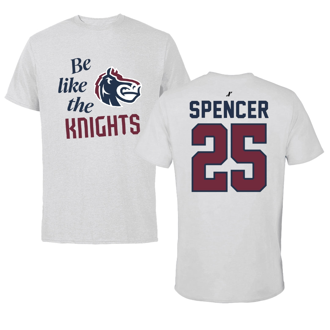 Fairleigh Dickinson University-Metropolitan Campus Lacrosse Light Gray Be Like Us Tee - #25 Jenny Spencer