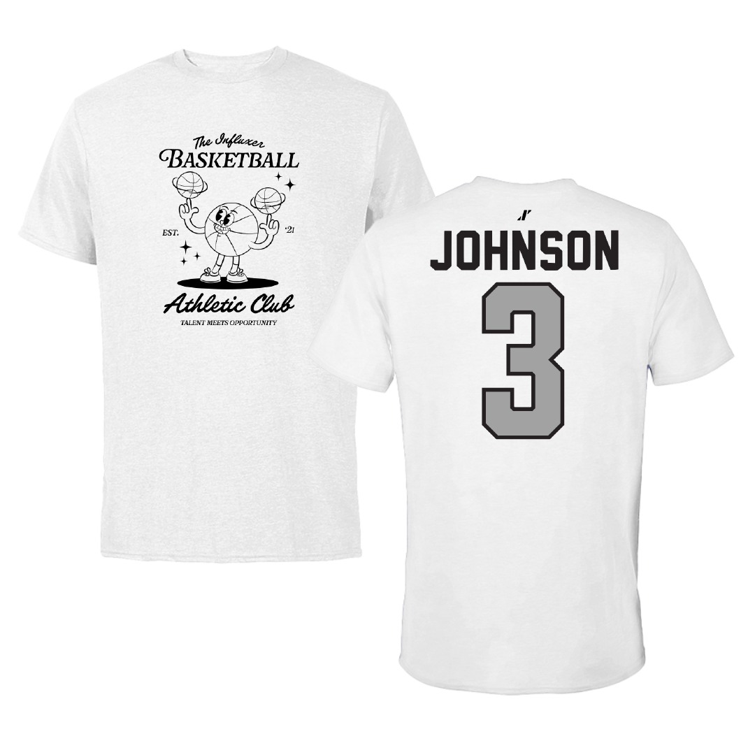 Basketball White Influxer Athletic Club Tee - #3 Diamond Johnson