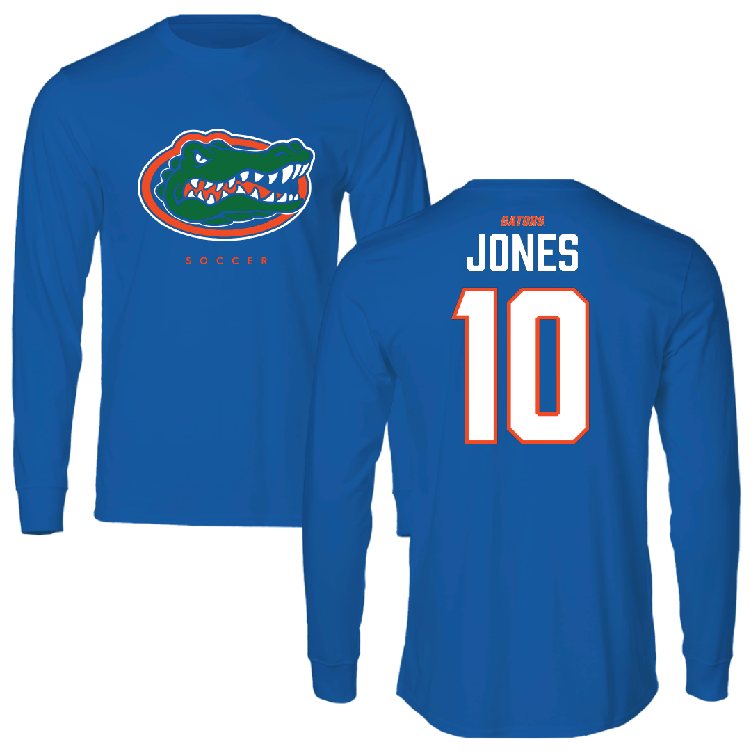 University of Florida Soccer Blue Mascot Long Sleeve - #10 Madison Jones