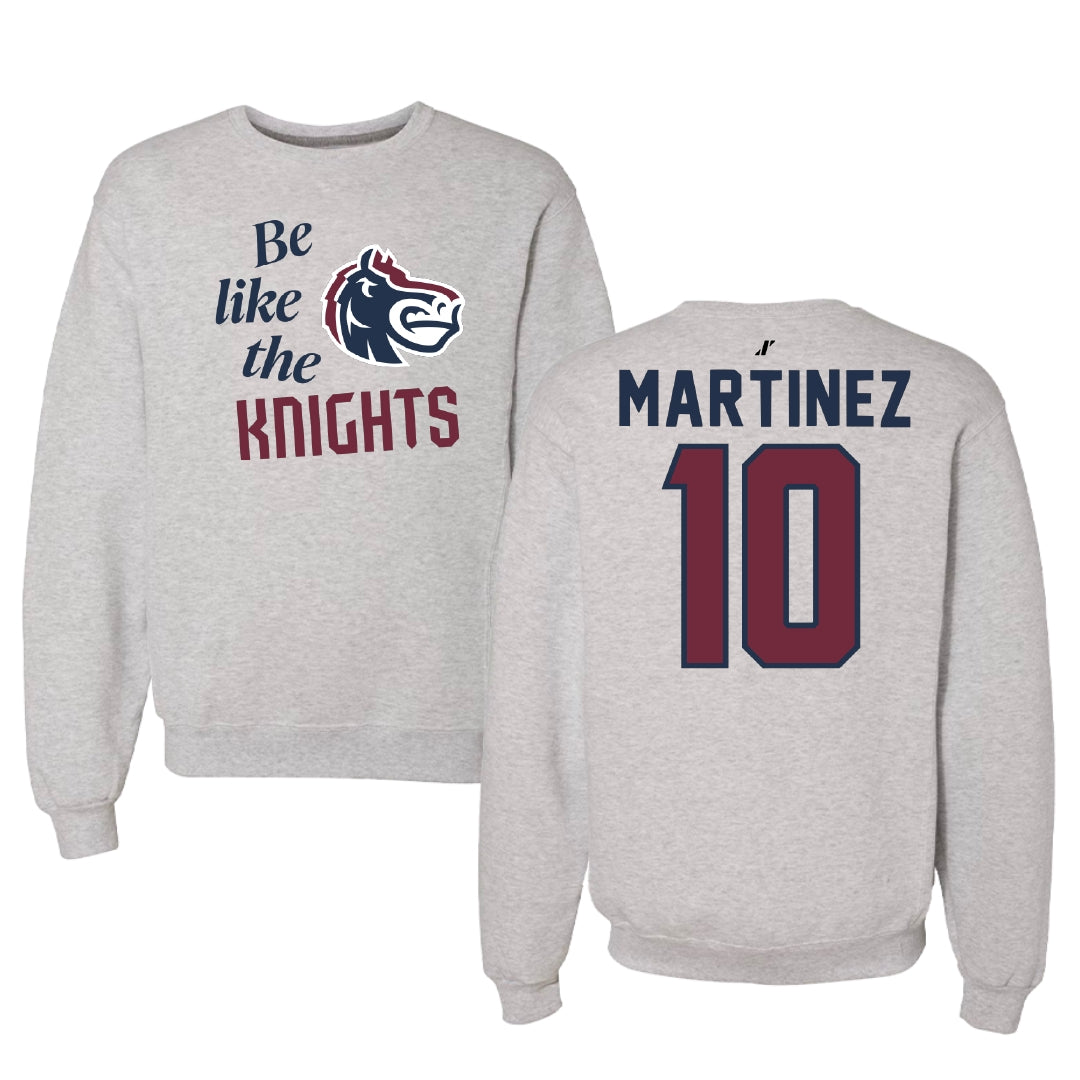 Fairleigh Dickinson University-Metropolitan Campus Soccer Light Gray Be Like Us Crewneck - #10 Laura Martinez