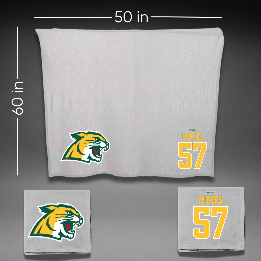 Northern Michigan University Football Gray Blanket - #57 Logan Mogg