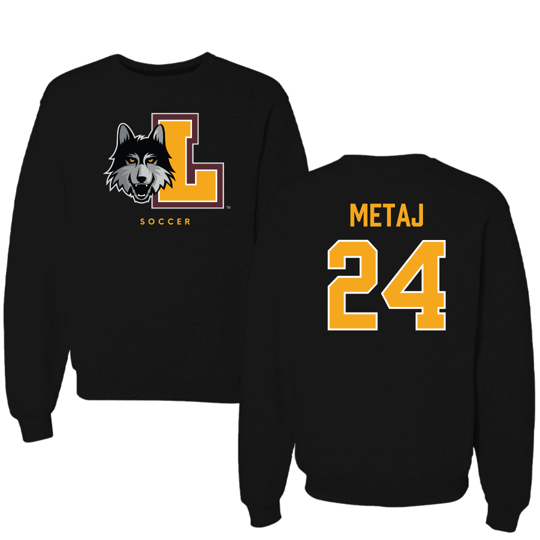 Loyola University-Chicago Soccer Black Mascot Crewneck - #24 Ava Metaj