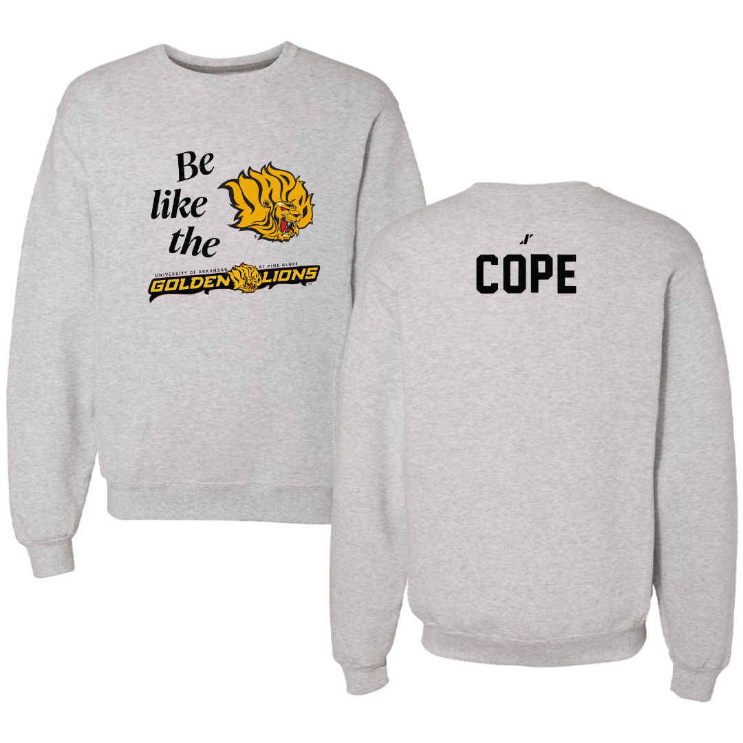 University of Arkansas-Pine Bluff TF and XC Light Gray Be Like Us Crewneck - Cheriece Cope