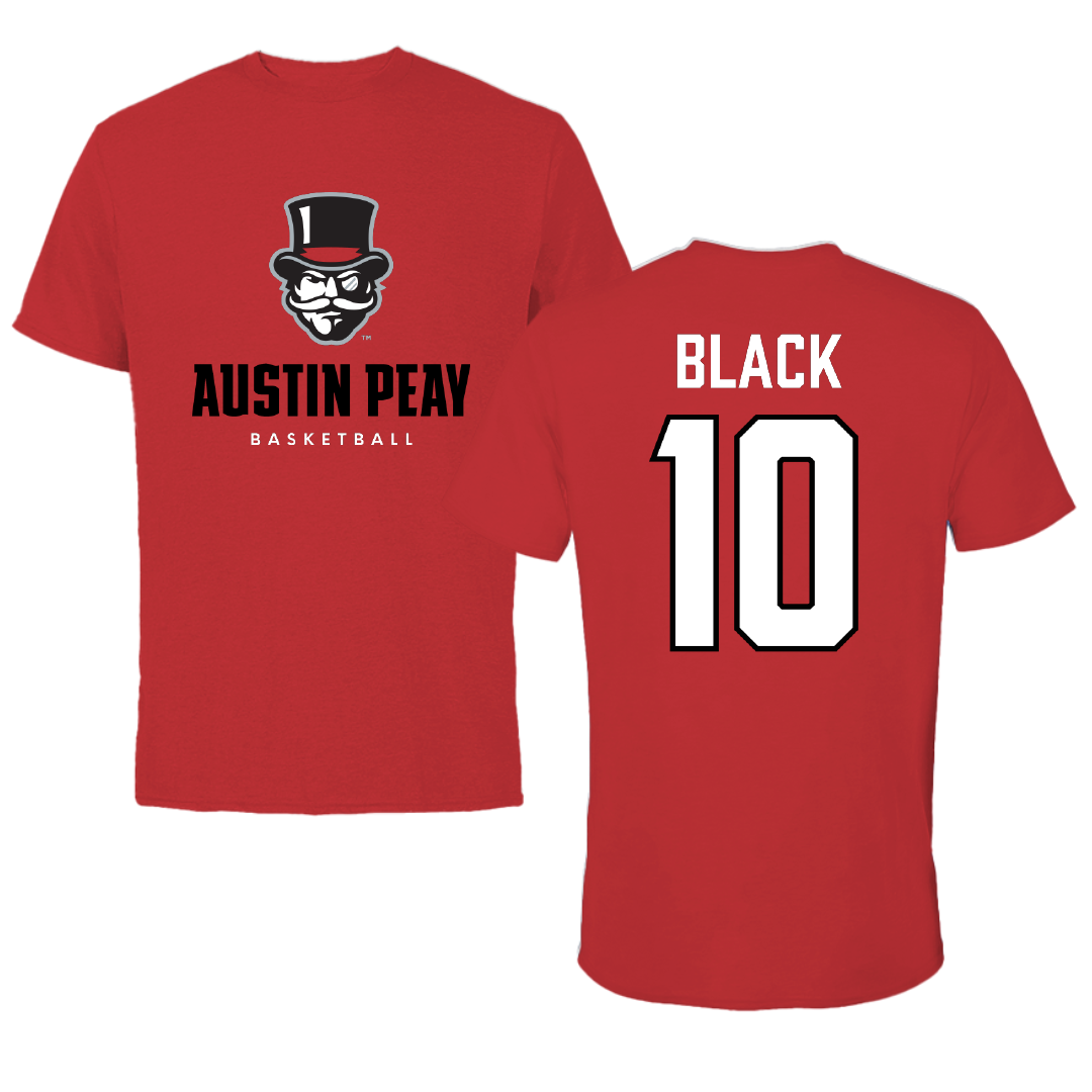 Austin Peay State University Basketball Red Mascot Performance Tee - #10 Harrison Black