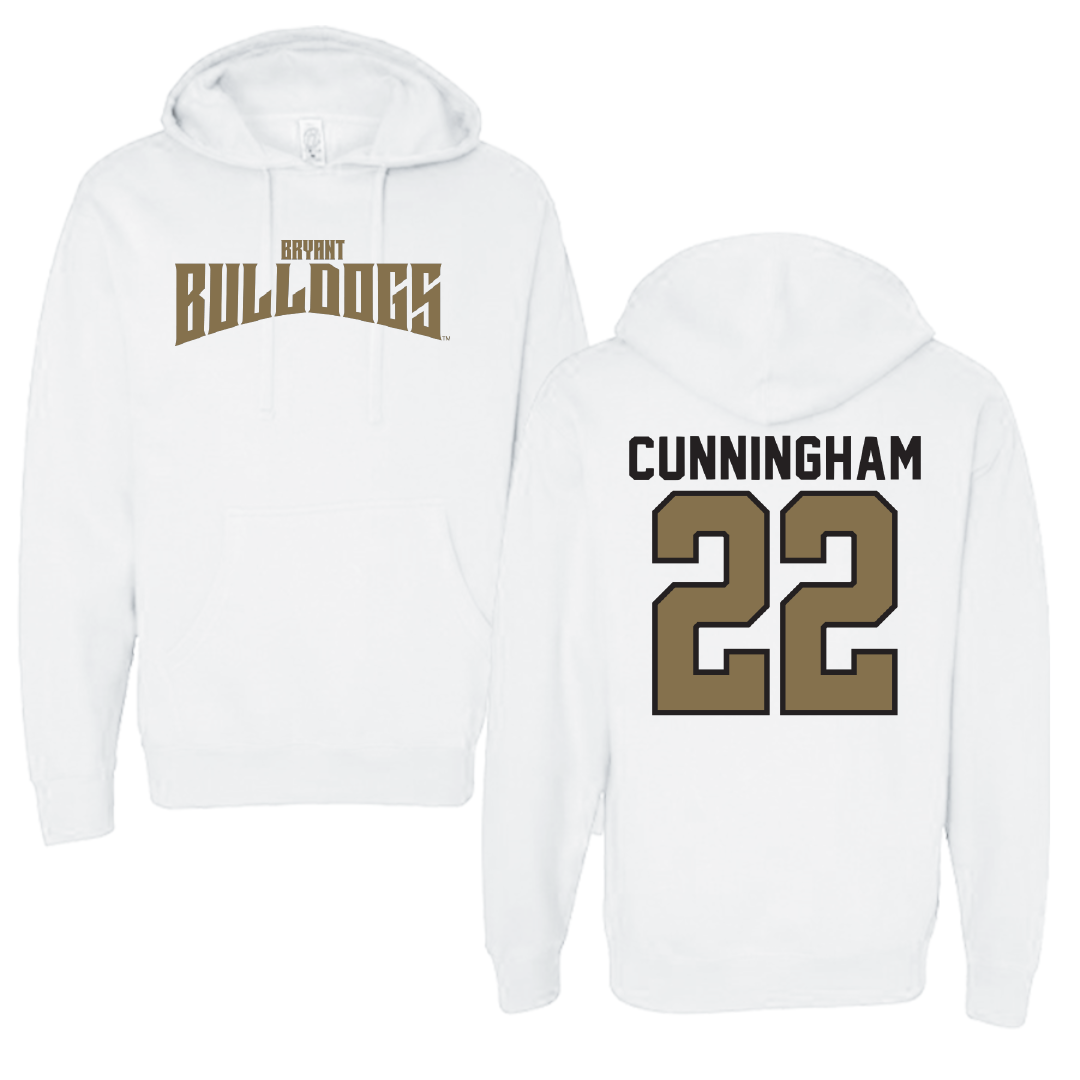 Bryant University Soccer White Classic Hoodie - #22 Ashley Cunningham
