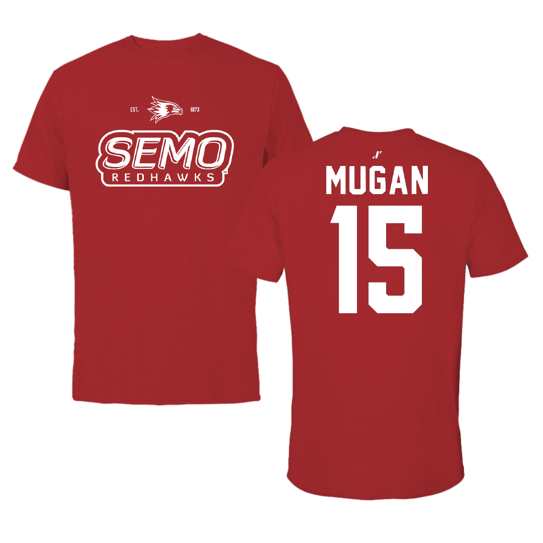 Southeast Missouri State University Baseball Canvas Red General Tee - #15 Michael Mugan