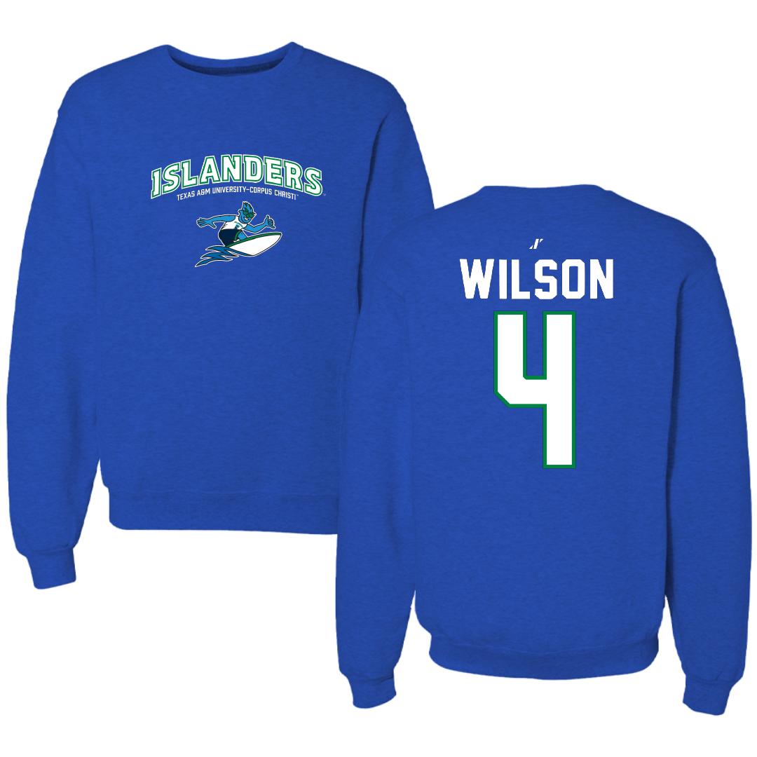 Texas A&M University-Corpus Christi Soccer Blue General Crewneck - #4 Ashley Wilson
