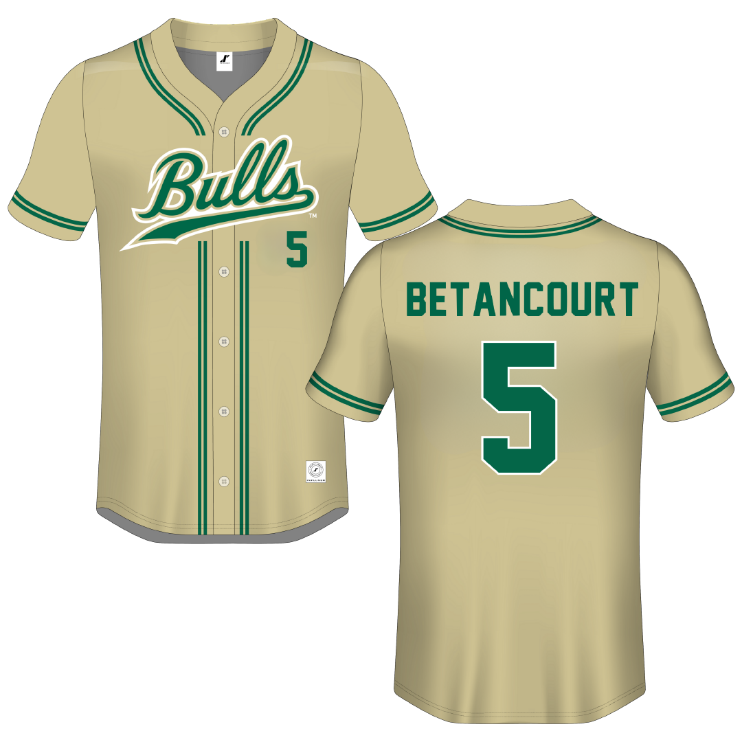 University of South Florida Gold Button-Down Jersey - #5 Rafael Betancourt