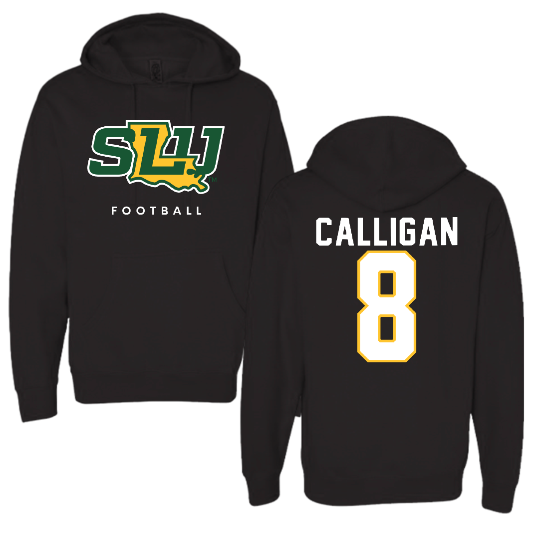 Southeastern Louisiana University Football Black Hoodie - #8 Keydrain Calligan