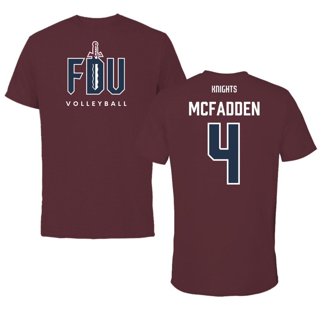 Fairleigh Dickinson University-Metropolitan Campus Volleyball Maroon Tee - #4 Dylan McFadden
