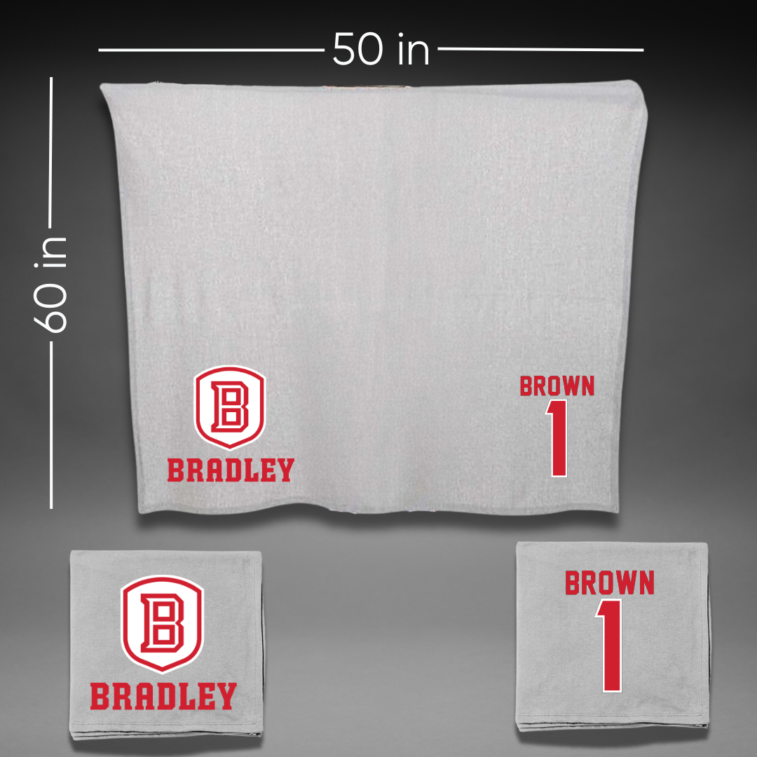 Bradley University Volleyball Gray Blanket - #1 Corrie Brown
