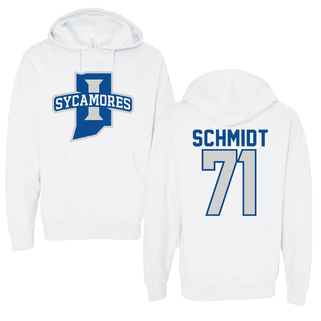 Indiana State University Football White Hoodie - #71 Carter Schmidt