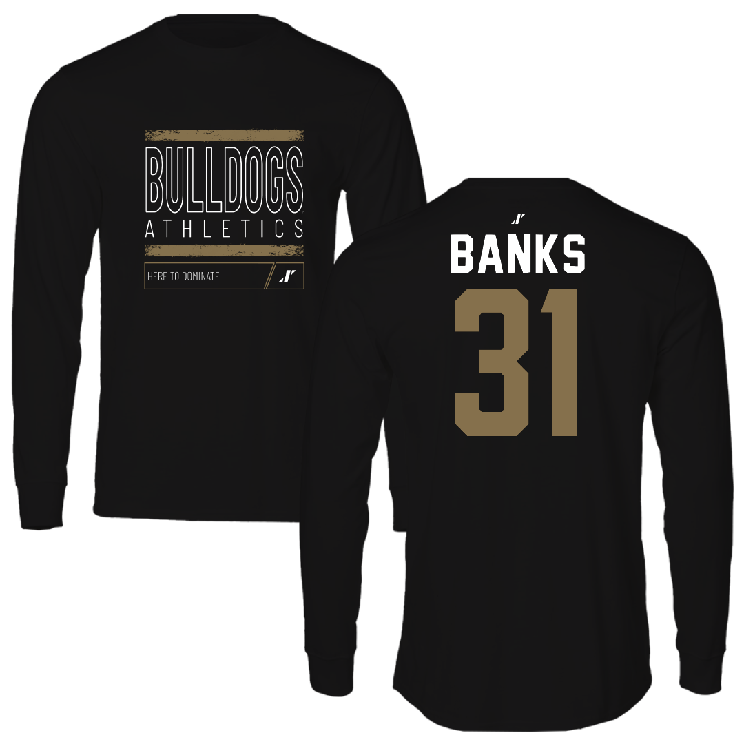 Bryant University Football Black Dominate Long Sleeve - #31 Devon Banks